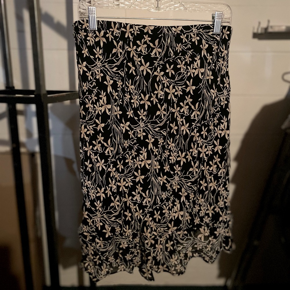Vintage Black Floral Skirt